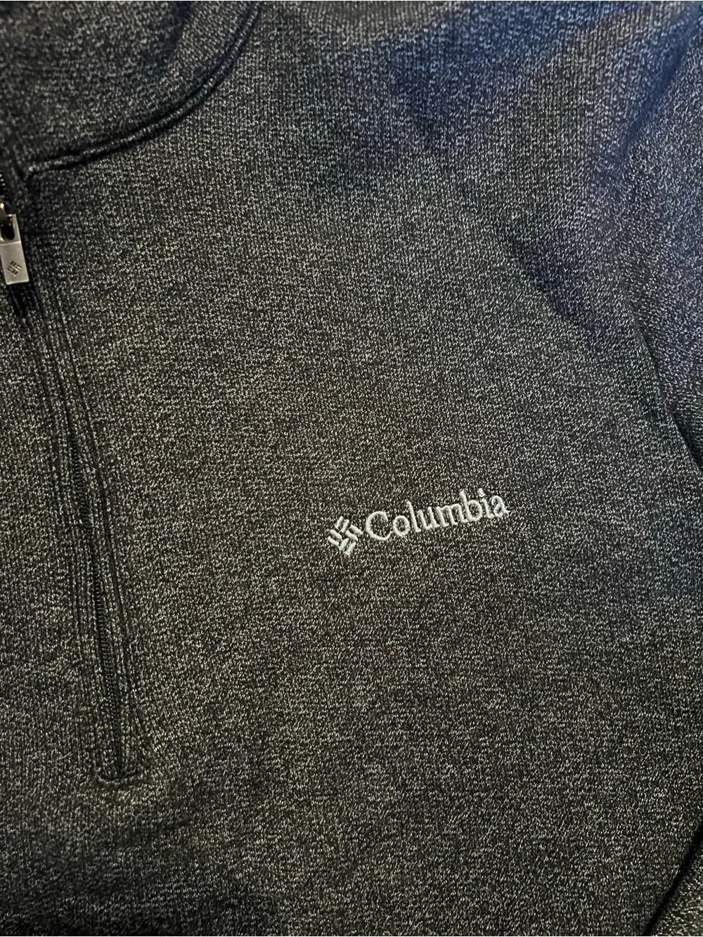 Columbia Men's Dark Gray Quarter-Zip Fleece Pullover Sz large